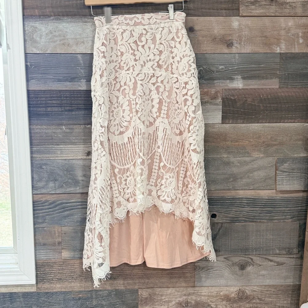 LULUS White Lace Midi Skirt - Picture 5 of 5